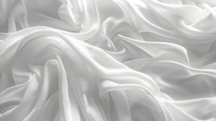 Poster - abstract white fabric background with clean, minimalistic drapes and soft lighting
