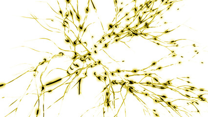 Poster - Animation of the activity of neurons and synapses. Design. Electrical impulses transmitting signals. Mind concept.