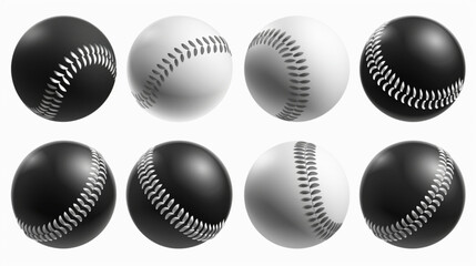 Softball illustration isolated on white background. Sport. Vector illustration 3D avatars set vector icon, white background, black colour icon