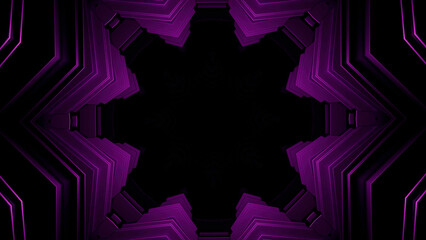 Poster - Abstract kaleidoscope motion background. Motion. Flying inside dark tunnel with changing shapes.