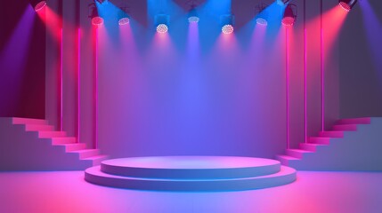 stage podium with lighting