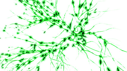 Poster - Animation of the activity of neurons and synapses. Design. Electrical impulses transmitting signals. Mind concept.