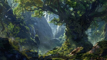 Wall Mural - fantasy adventure guilhall landscape
