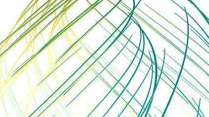 Poster - Abstract sketch of bending narrow lines in beautiful spiral. Motion. White sheet and colorful stripes.