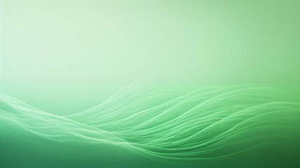 Wall Mural - Abstract Green Waves on a Gradient Background