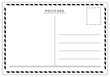 © THP Creative - A classic air mail style travel postcard back view with copy space in line art style vector