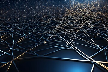 A computer generated image of a network of lines and dots