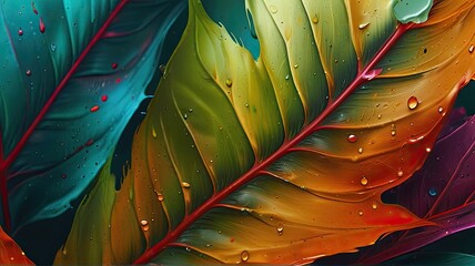 Wall Mural - leaf background