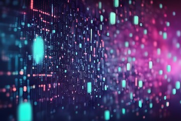 Poster - A computer screen with a lot of blue and red squares