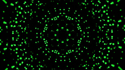 Poster - Electronic kaleidoscopic pattern. Design. Moving electronic pattern with kaleidoscopic effect. Beautiful animation of moving parts and details of kaleidoscopic pattern