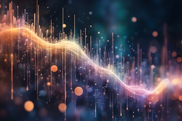 Poster - The image is a colorful, abstract representation of a wave