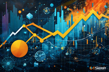 Poster - A colorful graph with a yellow circle in the middle
