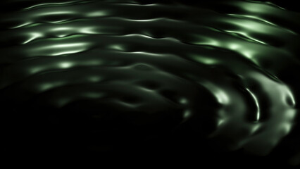 Poster - Moving 3d ripples on surface of liquid in dark. Design. Circular waves on surface of liquid in dark space. 3D circular waves with ripples of liquid