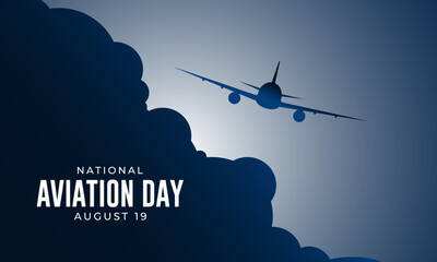 Wall Mural - National Aviation Day August 19 Background Vector Illustration