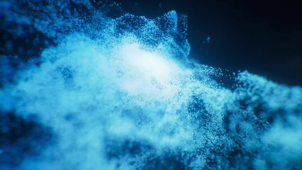 Wall Mural - fantastic dense flowing particles background, 3d rendering.