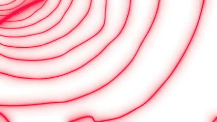 Poster - Distortion of space with vibrating lines. Motion. Circular curve of tunnel is distorted by vibrations of lines. Space of circular tunnel vibrates with neon lines