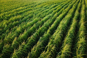 Sticker - Aerial view of sugar cane farm