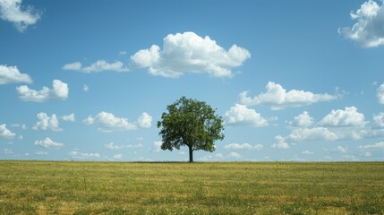 Poster - A solitary tree standing in the field