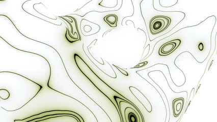Poster - Stream moving with distorted pattern of circular lines. Design. Plasma pattern with lines in moving stream. Abstract bending of flow with moving circular pattern of lines