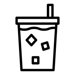 Wall Mural - iced coffee icon 