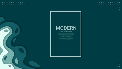 Wall Mural - green background with unique, abstract design, wavy, liquid that gives it a modern and artistic feel