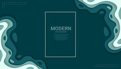 Wall Mural - green background with unique, abstract design, wavy, liquid that gives it a modern and artistic feel