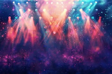 Poster - Concert lighting on black background illustration