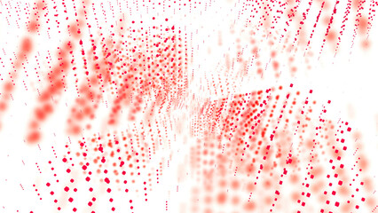 Poster - Abstract 3D space with rays of dots and colored reflections. Design. Movement of abstract rays from points in 3D space. Colorful lines of dots with effect of abstract rays of light