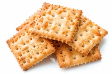 Wall Mural - Cracker cookies on white background top view food concept