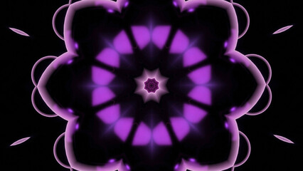 Poster - Floral moving pattern with flickering light. Design. Rapid movement of pulsating and shimmering pattern in cyber jump. Tunnel with pattern in fast stream of pulsations