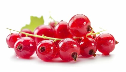 Wall Mural - Isolated white close up of red currant