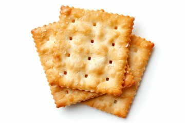 Wall Mural - Lonely cracker on white background top view