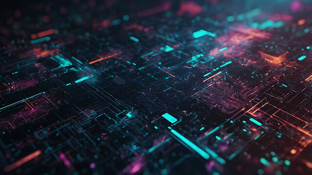 abstract futuristic technology wallpaper or background with data flowing and cyber concept