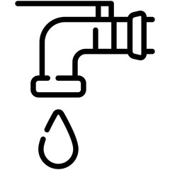 Wall Mural - faucet line icon