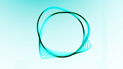 Poster - Animation with moving ring vibrations. Design. 3D ring in space with moving wave vibrations. Pulsations moving from ring in rhythm