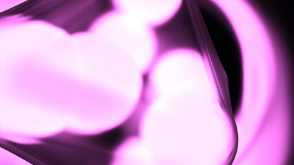 Poster - Glowing balls move in fabric. Design. Beautiful 3D animation of moving glowing balls in bag. Effect of stretching bag with glowing balls moving inside