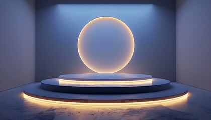 Poster - Futuristic Technology Podium Background