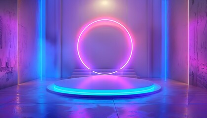 Poster - Technology Room with 3D Circle Podium