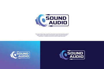 Sound audio with speaker logo design