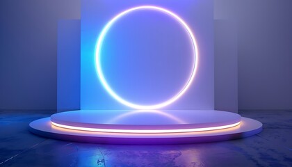 Poster - Glowing Podium in Modern Studio