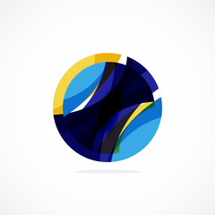Aufkleber - Abstract circle logo, dynamic aesthetic. Simplicity suggests connectivity, fluidity, and energy, making it a versatile choice for brands seeking a modern, visually engaging identity