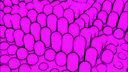 Fototapete - Up and down sliding columns of purple color. Design. Cartoon style of wavy background of long 3d shapes.