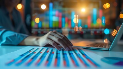 Poster - economic growth in global business networks is driven by advanced financial data analysis, innovativ