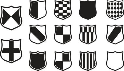 Poster - Set of Protect shield icons. Safe protection signs collection. Security guard symbols template editable stock for graphic and web designs logos vectors illustration isolated on transparent background.