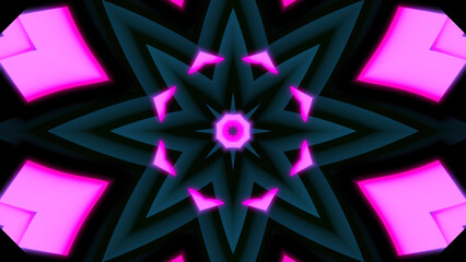 Poster - Pulsating pattern with psychedelic effect. Design. Floral pattern with colored center pulsates in motion. Psychedelic pattern with pulsating center