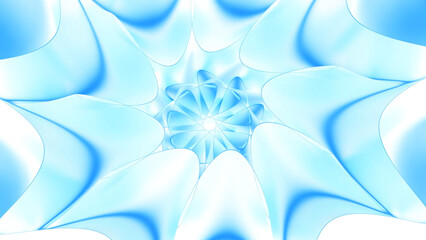 Poster - abstract floral soft fractal pattern. motion. star shaped elements with hypnotic effect.