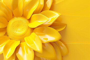 Wall Mural - Bright yellow abstract 3D design ideal for lively advertising campaigns.