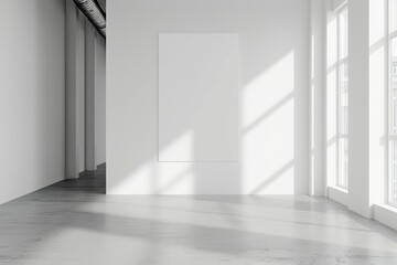 Wall Mural - Blank poster in white interior