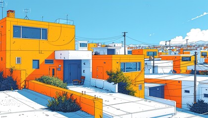 Wall Mural - Isometric view of city