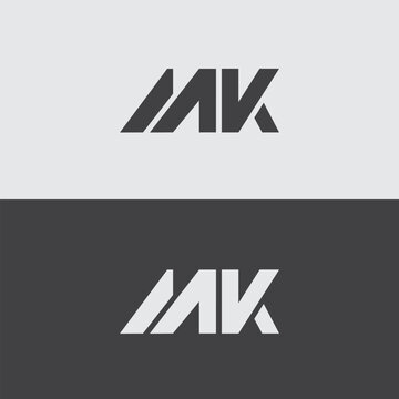 Initial MK Letter Logo Design Template